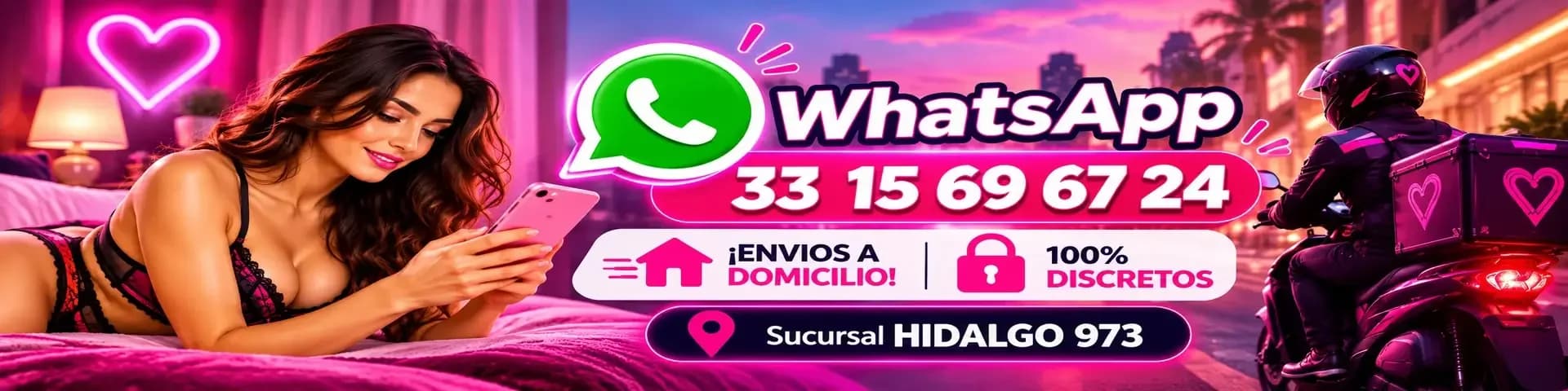 Banner de Sex Shop Alcalá con envíos a domicilio discretos y sucursal hidalgo 973 en Guadalajara