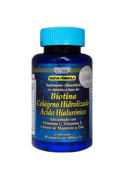 BIOTINA CON COLAGENO Y ACIDO HIALURONICO - CAPSULAS