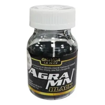 CAPSULAS AGRA MN BLACK C/15 FRASCO MINI 