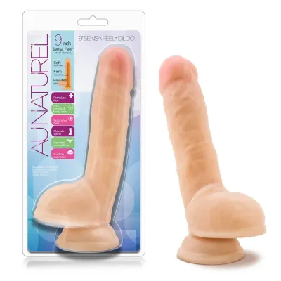BL-74803 AU NATUREL-9" SENSA FEEL DILDO-BEIGE