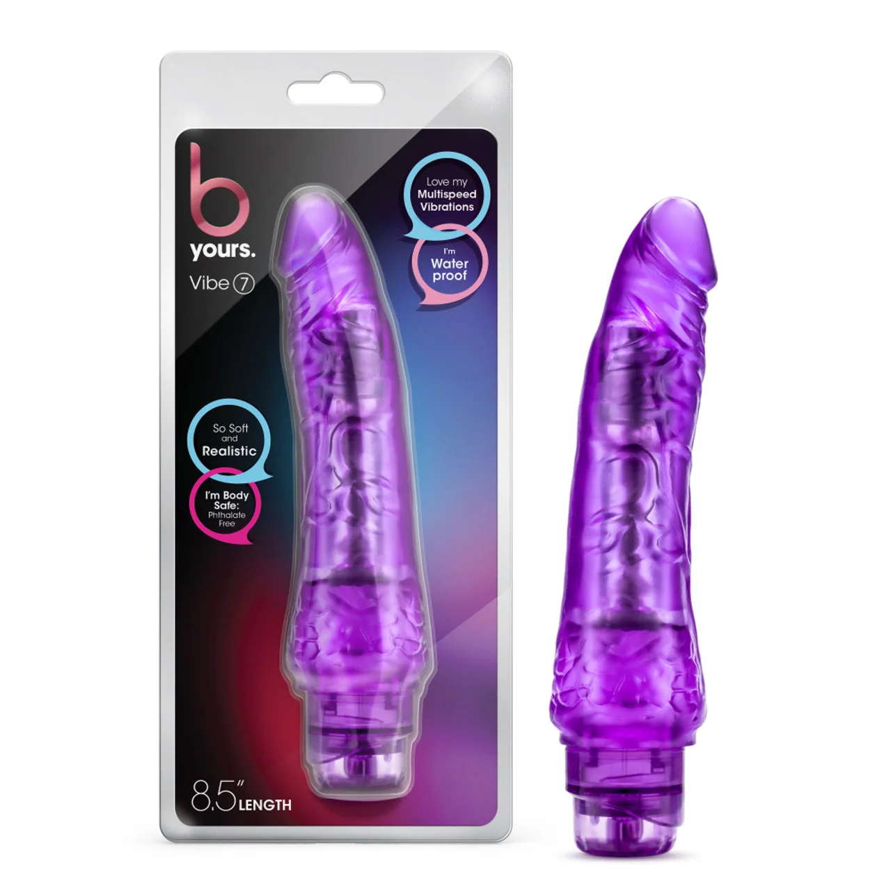 BL-11321 Pene vibrador  Vibe 7  Purple  8.75 pulgadas