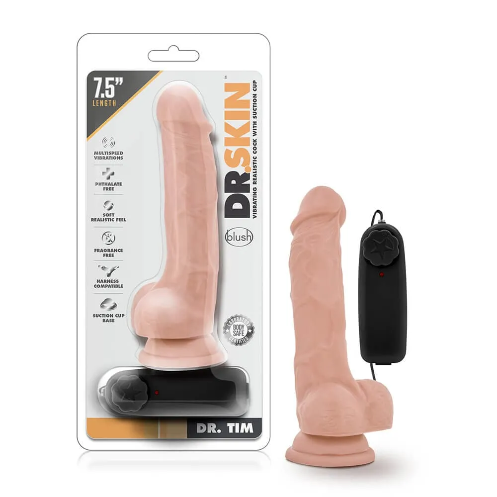 BL-13723 DR. SKIN - DR. TIM - 7.5 INCH VIBRATING COCK WITH