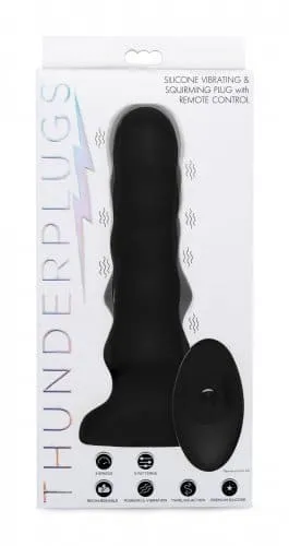 THUNDERPLUGS SILICONE VIBRATING SQUIRMING PLUG WITH REMOTE CONTROL