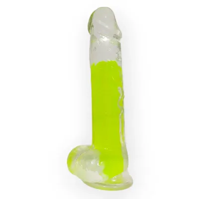 Dildo con ventosa a granel transparente con color