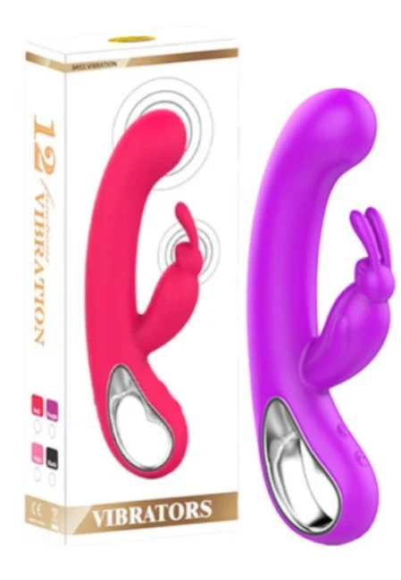 Vibrador Multiorgásmico de Silicón 21 cm con Doble Motor y 12 Funciones