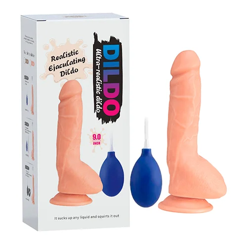 X-Men Realistic Ejaculating Dildo 9 inch  Dildo realista de pvc + Función para eyacular  Compatible con arnés + Base con ventosa
