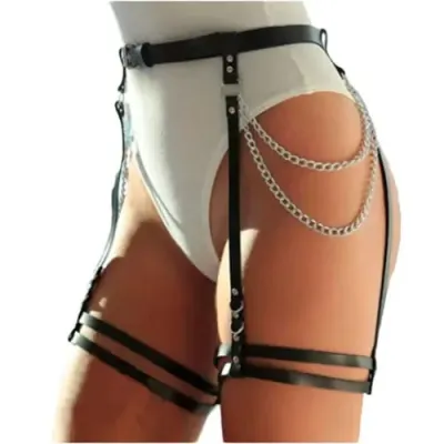 Arnés de Cuero PU con Cadena